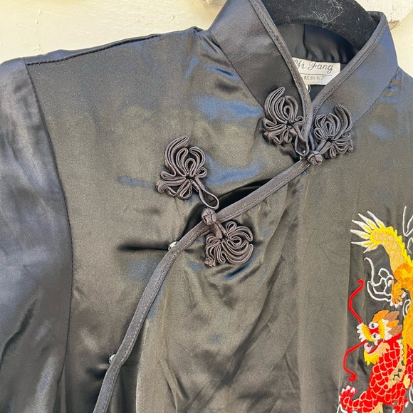 Black Satin Embroidered Dress - Picture 8 of 8